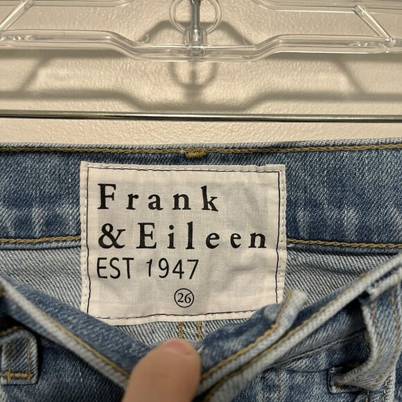 Frank & Eileen‎ Monaghan Straight Leg Button Fly Fray Hem Blue Jeans Size 26 - Picture 3 of 8